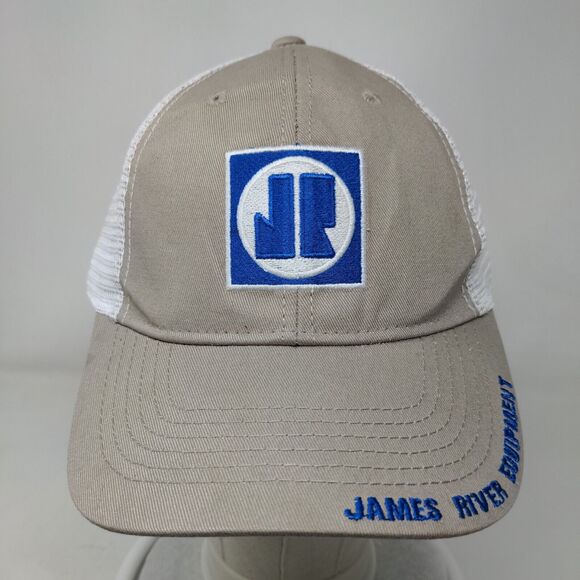 James River Equipment Strapback Trucker Hat Tan One Size Colorblock Mesh Back - Picture 2 of 8